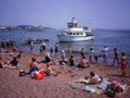 The Dart Princess coming into Paignton Beach to collect passengers to ferry them to Brixham and Torquay